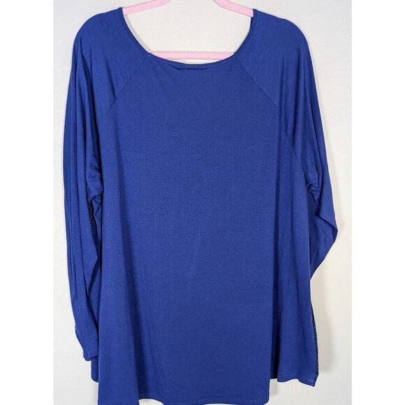 TORRID NAVY GREEN LEOPARD PRINT RAGLAN LONG SLEEVE TEE 3X - Picture 3 of 7